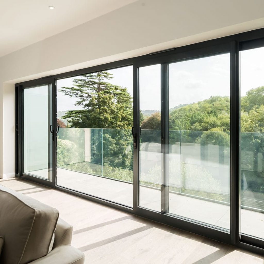 Aluminium Sliding Patio Doors opening to a balcony